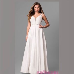 Sherri Hill Prom Dress long 4-6 Petite Ivory 51182